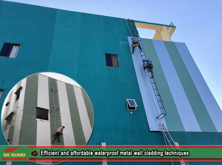 Efficient and affordable waterproof metal wall cladding techniques